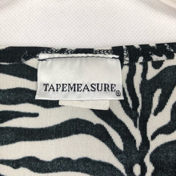 Tape Measure Vintage Zebra Print Short Sleeve Blouse Size XL - Picture 2 of 5